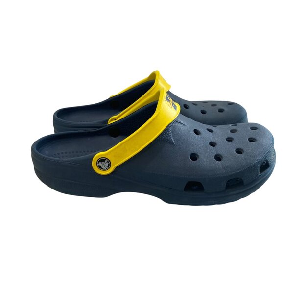 Crocs University Michigan Classic Clogs Beach Navy Blue Yellow Mens XXL 12-13 - Picture 2 of 9